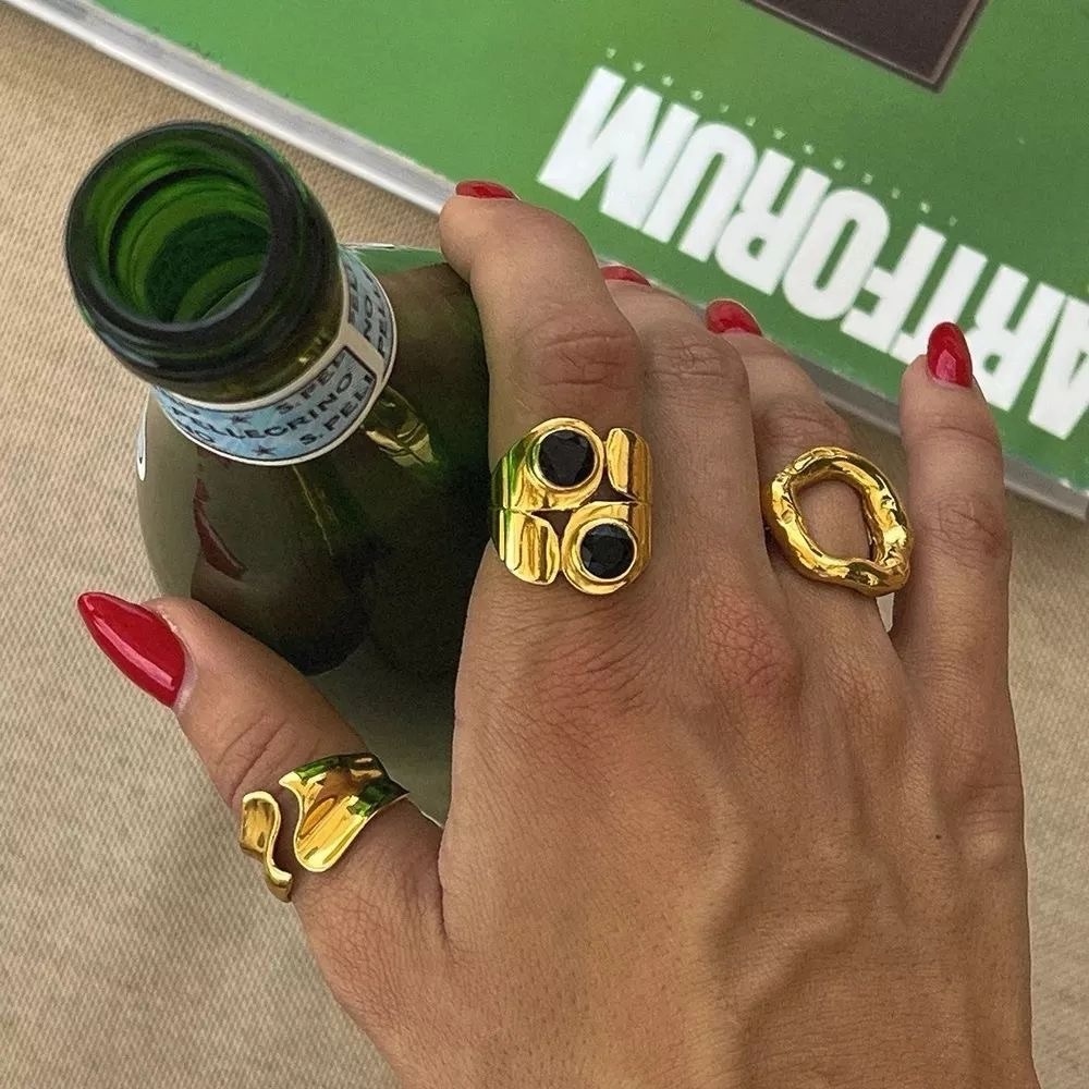 18 K Gold Plated Ring Set - Picture 4 of 12